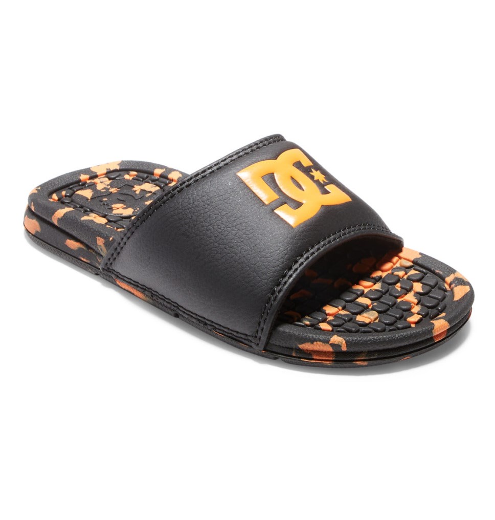 Claquette DC Shoes France Bolsa Noir Orange Enfant | QZH-3951011