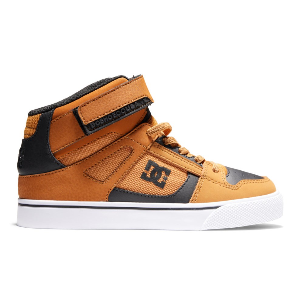 Basket Montante DC Shoes France Pure High Elastic Lace Marron Noir Enfant | WLF-9145619