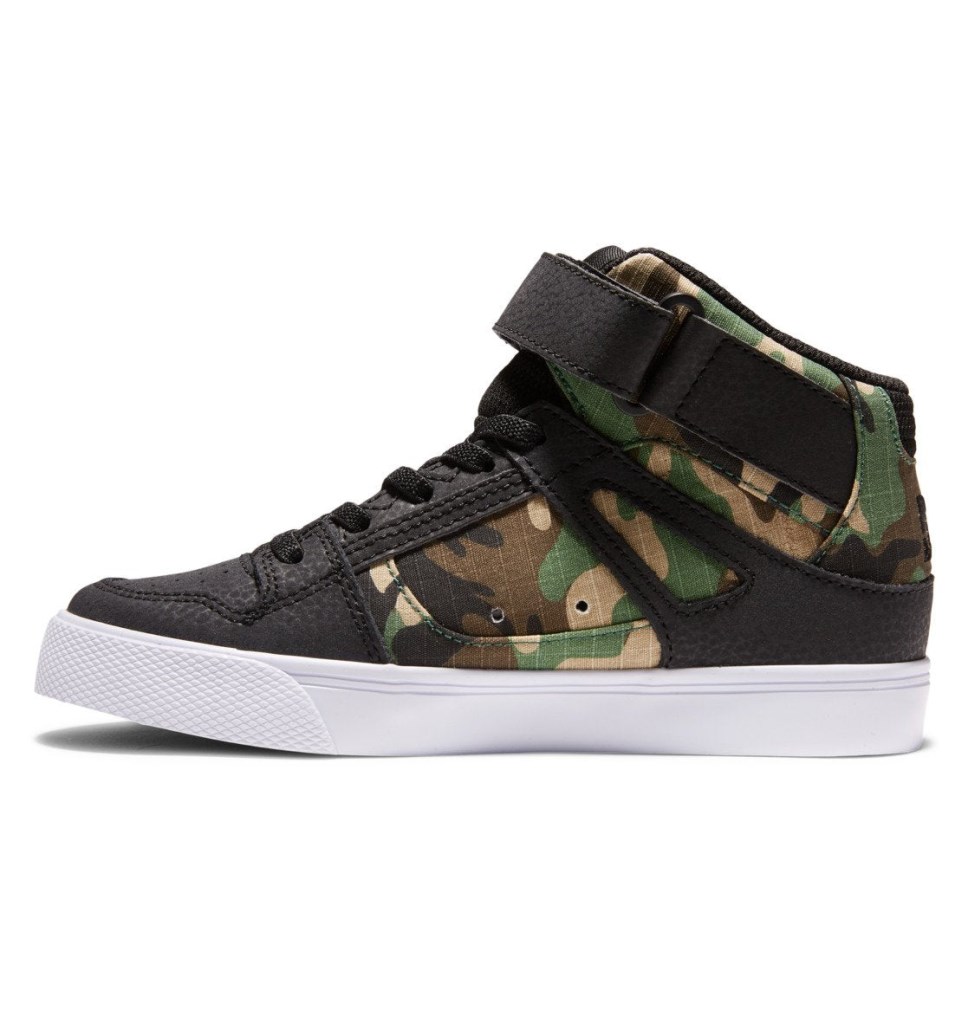 Basket Montante DC Shoes France Pure High Elastic Lace Noir Camouflage Enfant | TAA-7422005