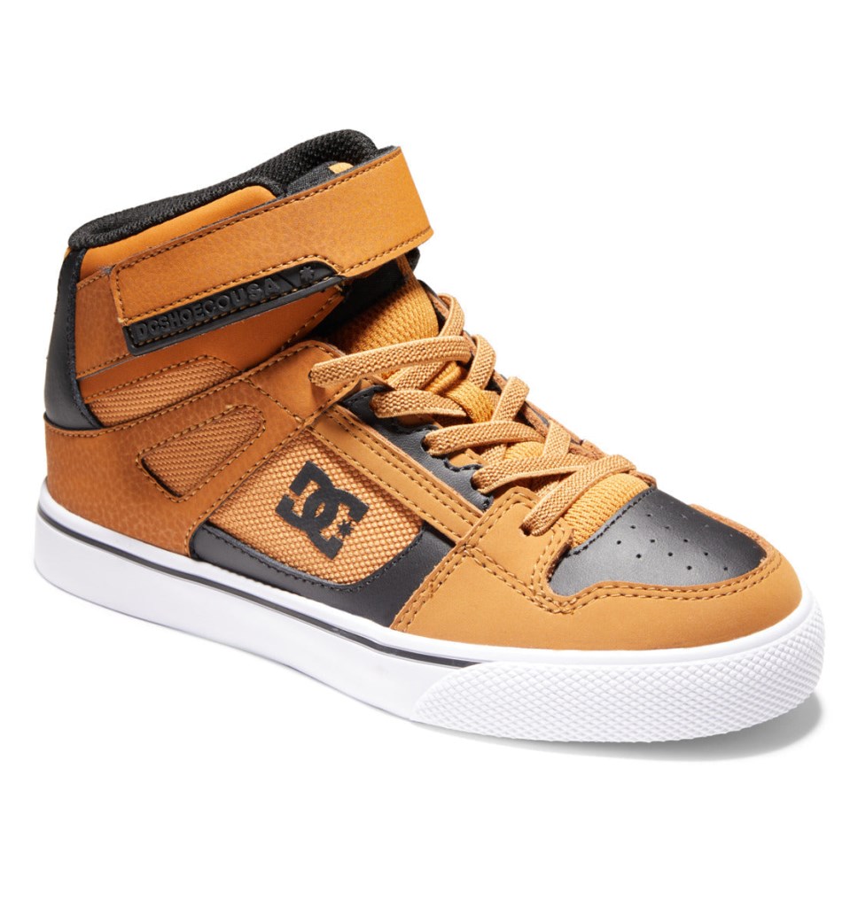 Basket Montante DC Shoes France Pure High Elastic Lace Marron Noir Enfant | WLF-9145619