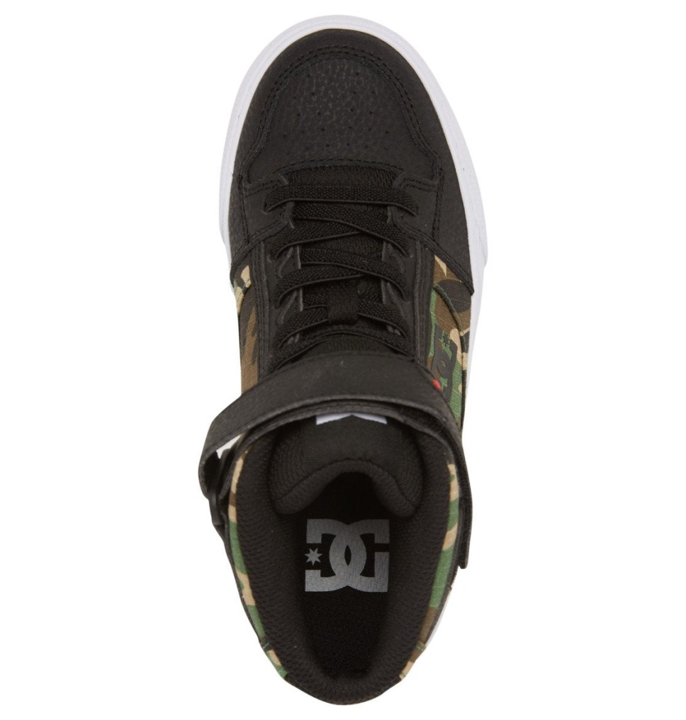 Basket Montante DC Shoes France Pure High Elastic Lace Noir Camouflage Enfant | TAA-7422005