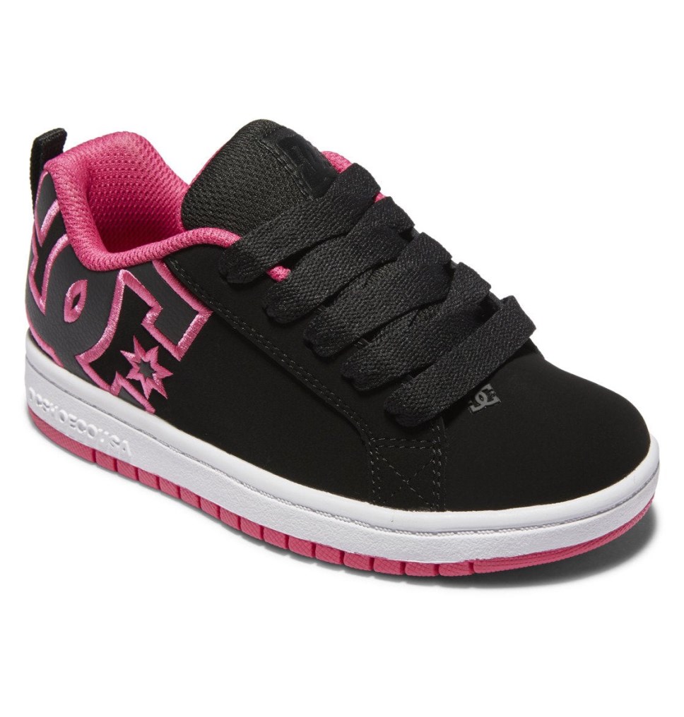 Basket DC Shoes France Court Graffik Noir Rose Enfant | CVI-8502082