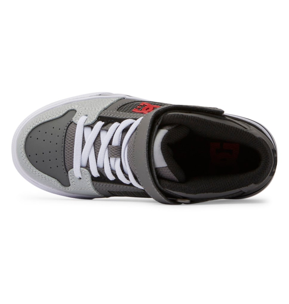 Basket Montante DC Shoes France Pure High Elastic Lace Rouge Grise Enfant | MVU-2644345