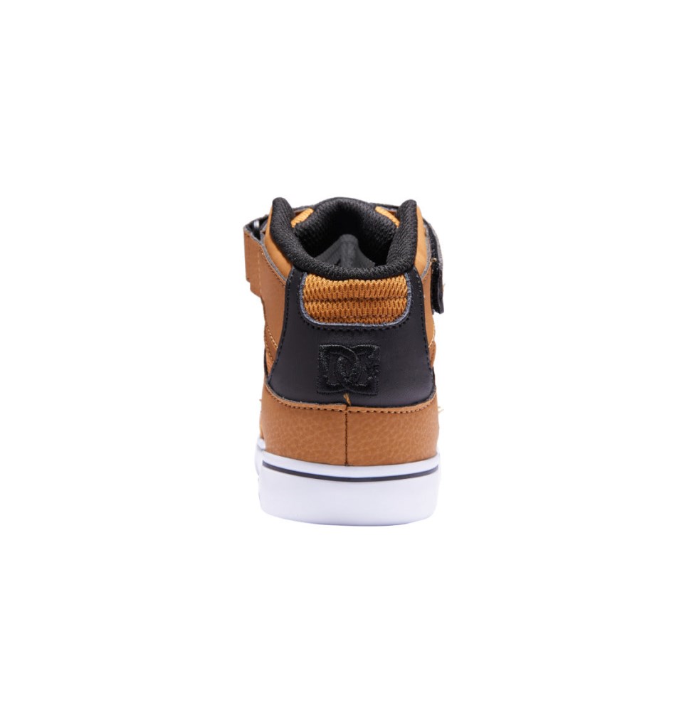 Basket Montante DC Shoes France Pure High Elastic Lace Marron Noir Enfant | WLF-9145619