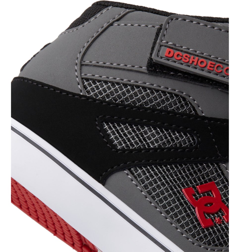 Basket Montante DC Shoes France Pure High Elastic Lace Rouge Grise Enfant | MVU-2644345