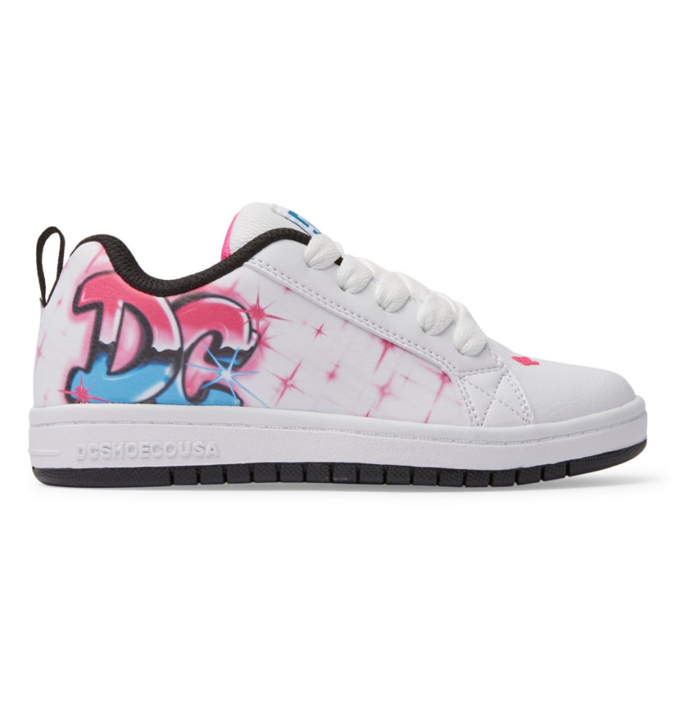 Basket DC Shoes France Graffiti Print Court Graffik Rose Clair Enfant | LIW-3381984