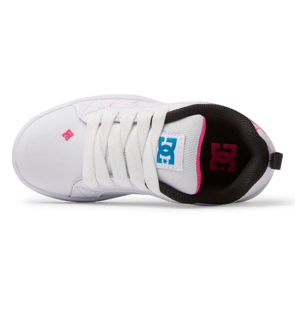 Basket DC Shoes France Graffiti Print Court Graffik Rose Clair Enfant | LIW-3381984