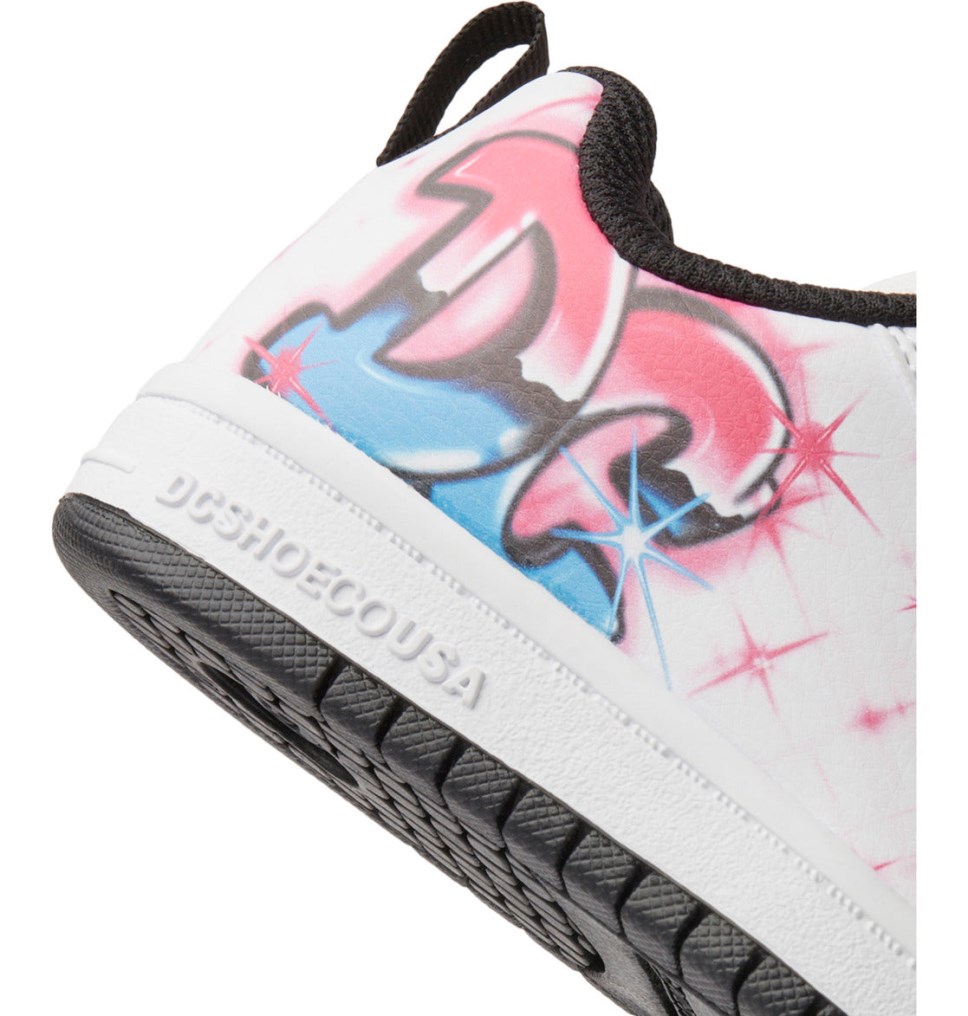 Basket DC Shoes France Graffiti Print Court Graffik Rose Clair Enfant | LIW-3381984