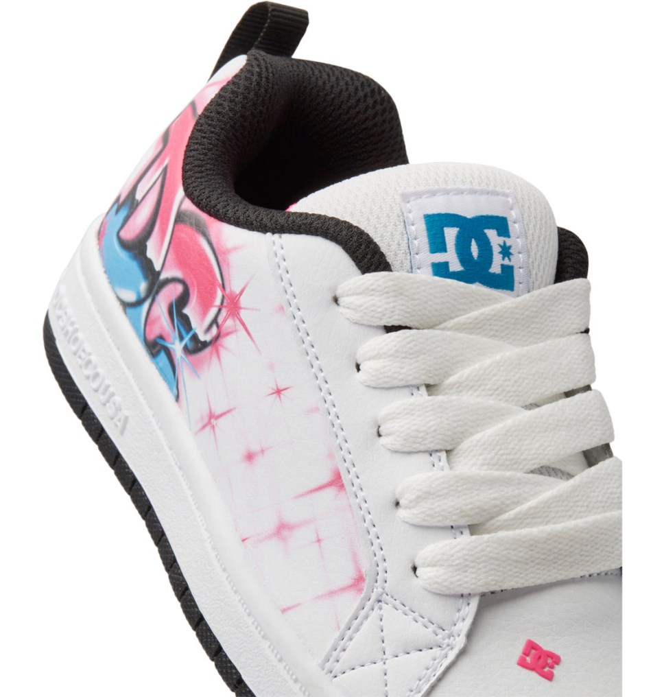 Basket DC Shoes France Graffiti Print Court Graffik Rose Clair Enfant | LIW-3381984