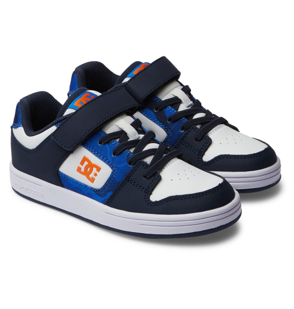 Basket DC Shoes France Manteca 4 Elastic Lace Bleu Orange Enfant | ICG-4675938