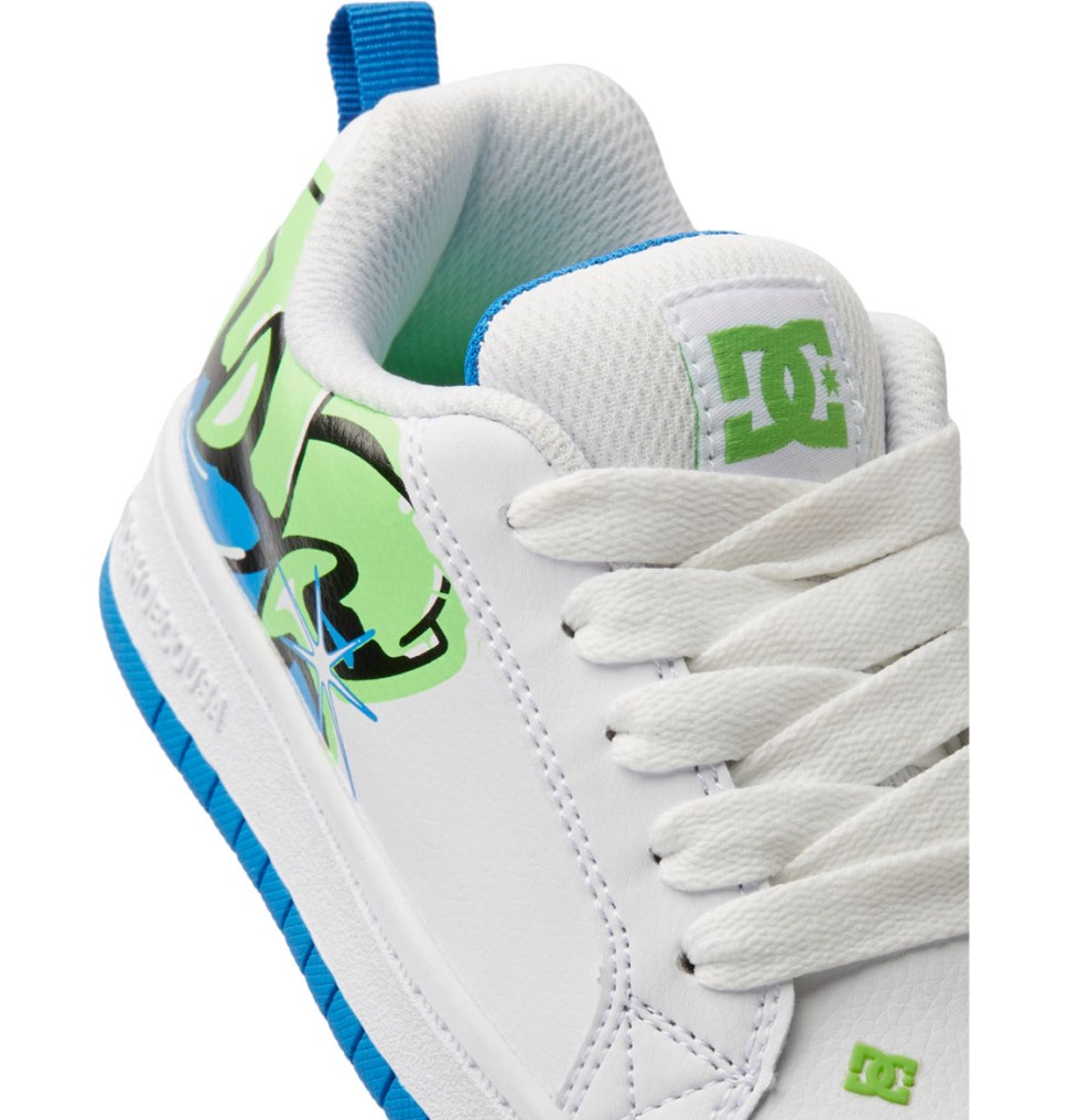 Basket DC Shoes France Graffiti Print Court Graffik Blanche Enfant | NPI-9127738