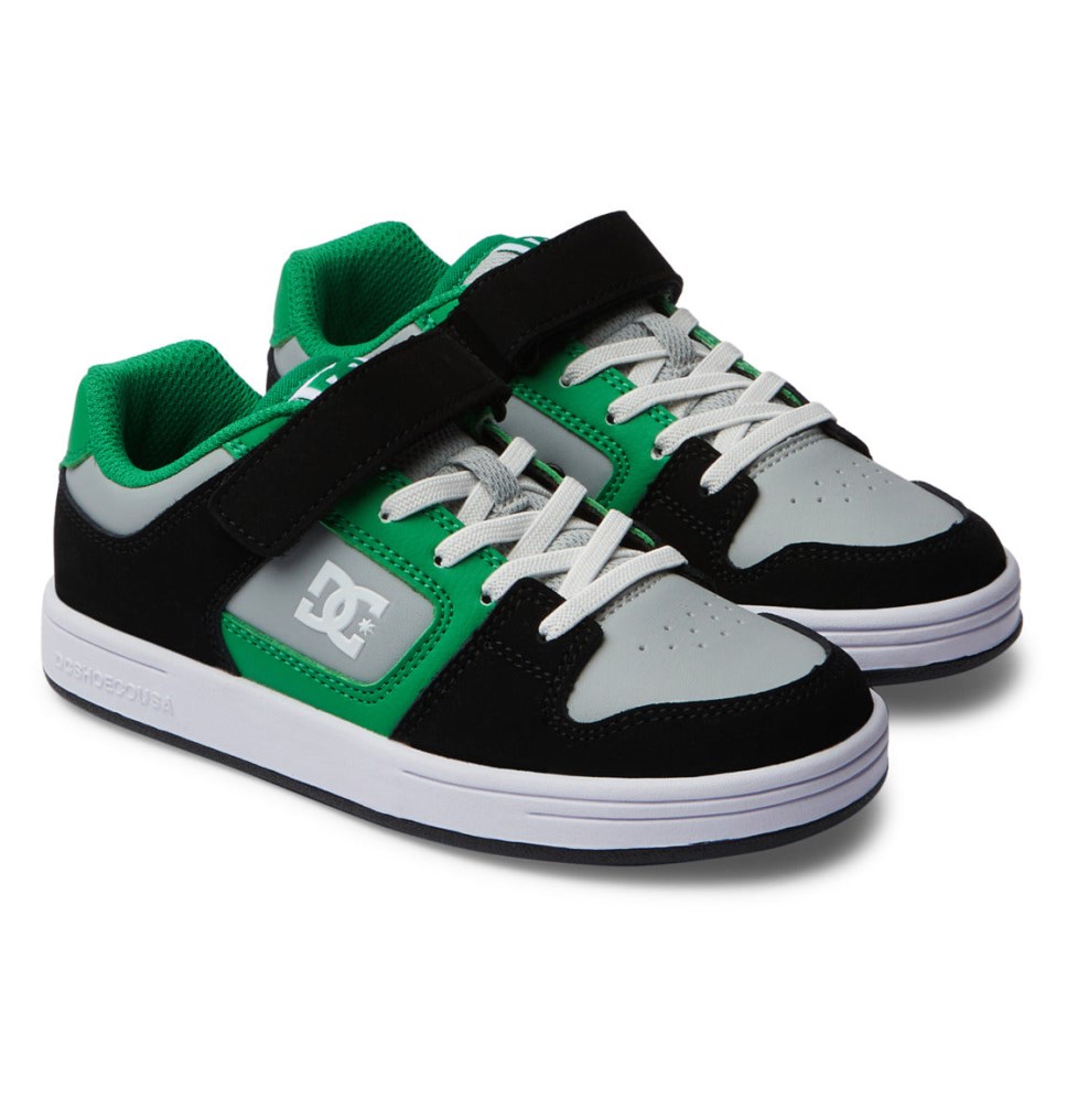 Basket DC Shoes France Manteca 4 Elastic Lace Noir Vert Enfant | MSI-8327832