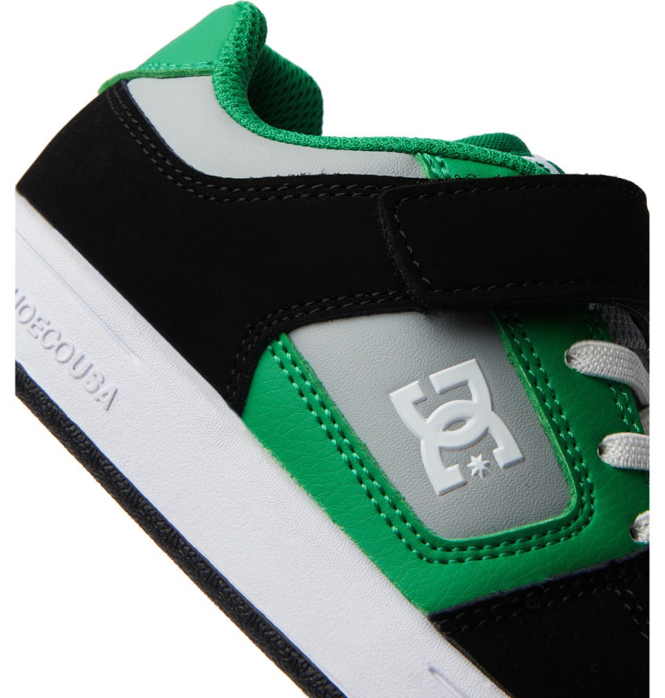 Basket DC Shoes France Manteca 4 Elastic Lace Noir Vert Enfant | MSI-8327832