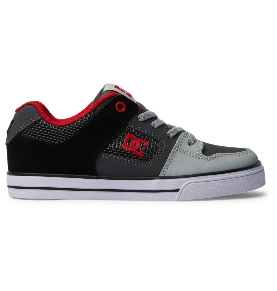 Basket DC Shoes France Pure Elastic Lace Rouge Grise Enfant | KNK-5995865