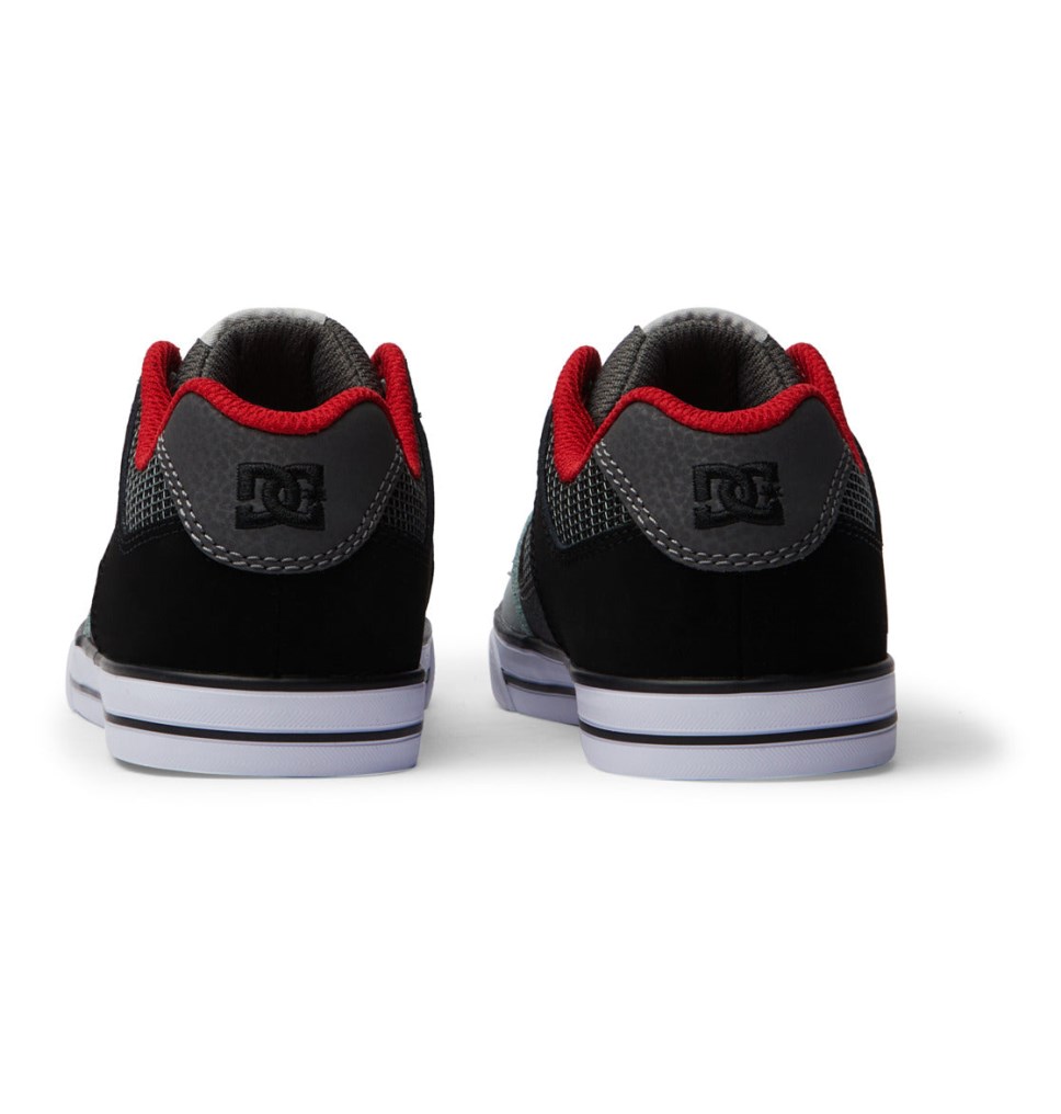 Basket DC Shoes France Pure Elastic Lace Rouge Grise Enfant | KNK-5995865