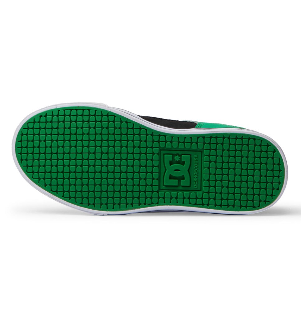 Basket DC Shoes France Pure Noir Vert Enfant | RPY-0757049