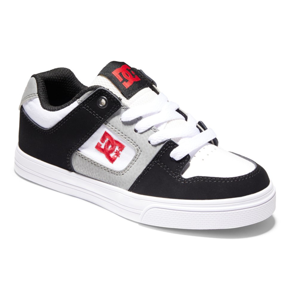 Basket DC Shoes France Pure Blanche Noir Rouge Enfant | MAW-0544891