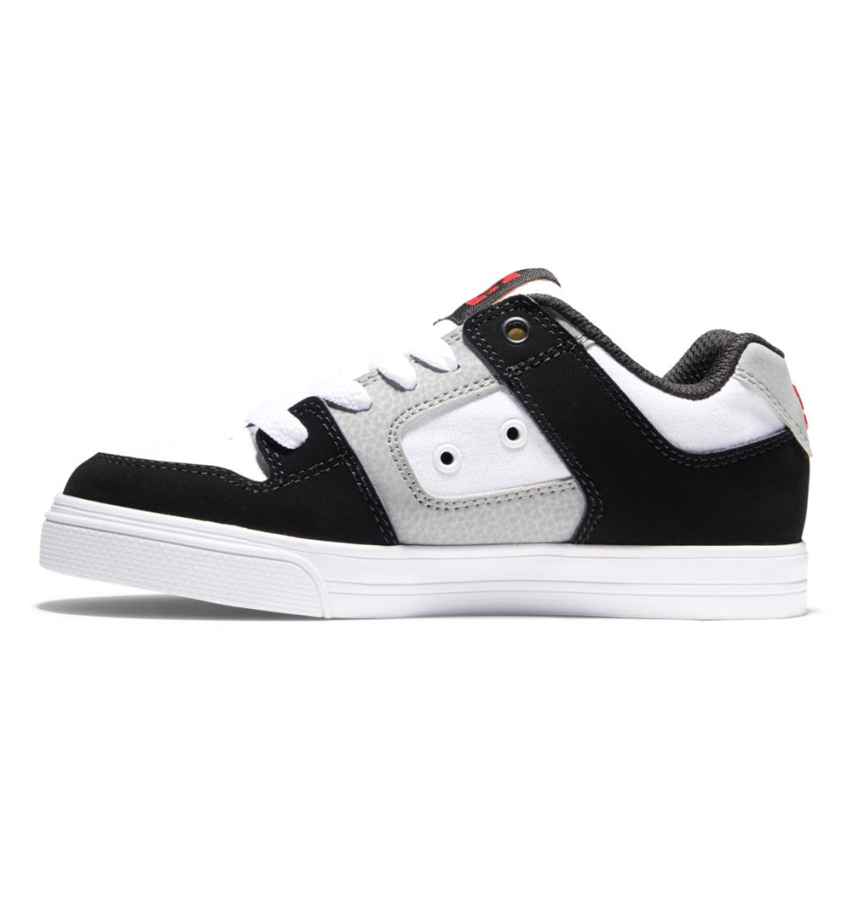 Basket DC Shoes France Pure Blanche Noir Rouge Enfant | MAW-0544891