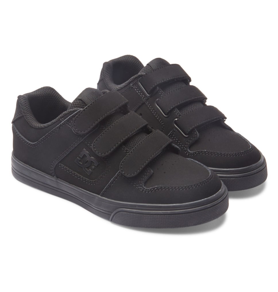 Basket DC Shoes France Pure Velcro Noir Enfant | TSP-6397770