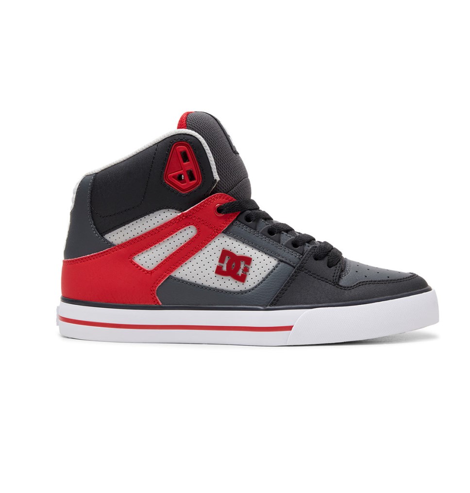 Basket Montante DC Shoes France Pure Grise Rouge Homme | BQB-7457499