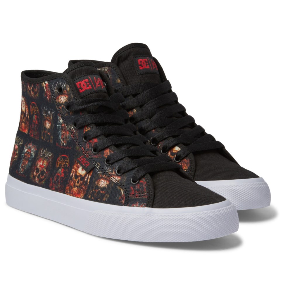 Basket Montante DC Shoes France x Slayer Manual Hi Noir Blanche Homme | TBP-0939576