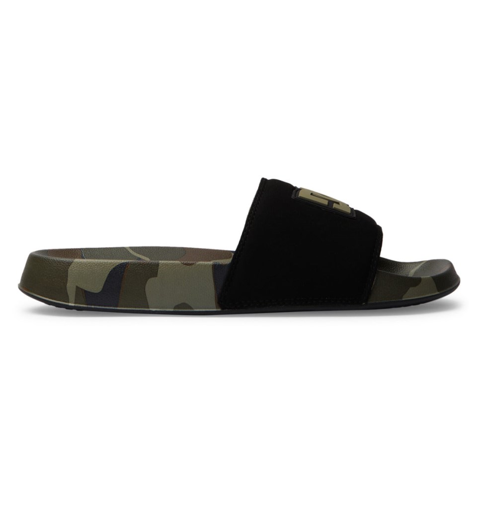 Claquette DC Shoes France Blanche Noir Camouflage Homme | ELS-6451328