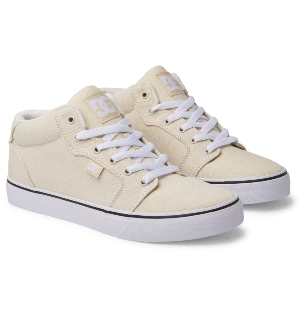 Basket DC Shoes France Anvil Mid Blanche Homme | OED-7326215