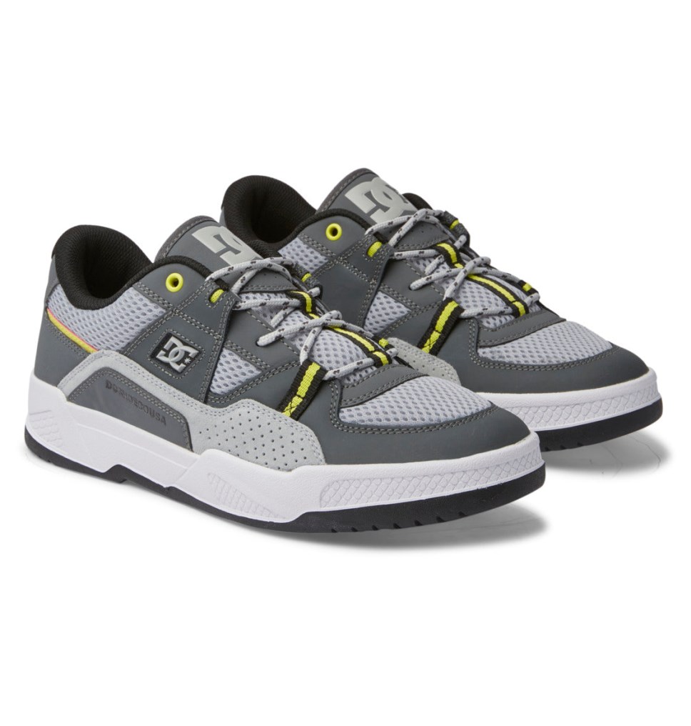 Basket DC Shoes France Construct Blanche Grise Jaune Homme | MJA-9235652