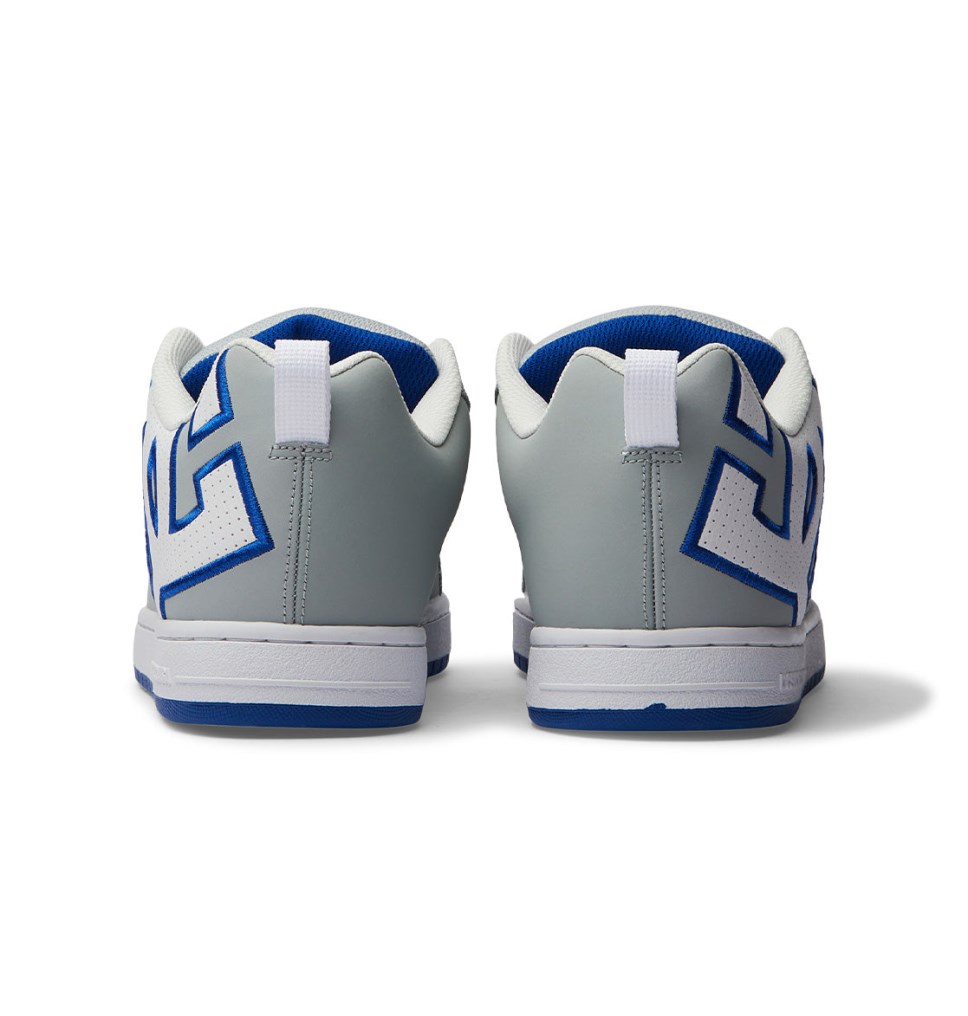 Basket DC Shoes France Court Graffik Grise Bleu Blanche Homme | BDC-0426207