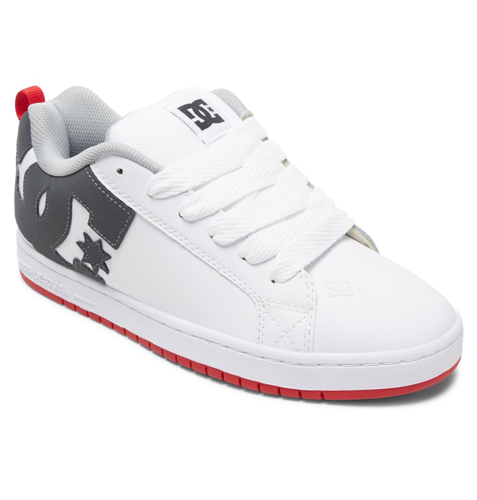 Basket DC Shoes France Court Graffik Blanche Grise Rouge Homme | BPP-9507450