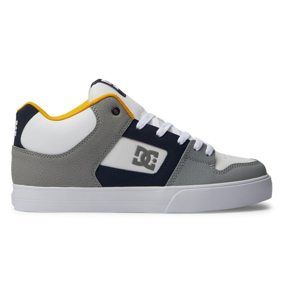 Basket DC Shoes France Pure MID Mid-Top Blanche Bleu Marine Homme | OUW-2605280