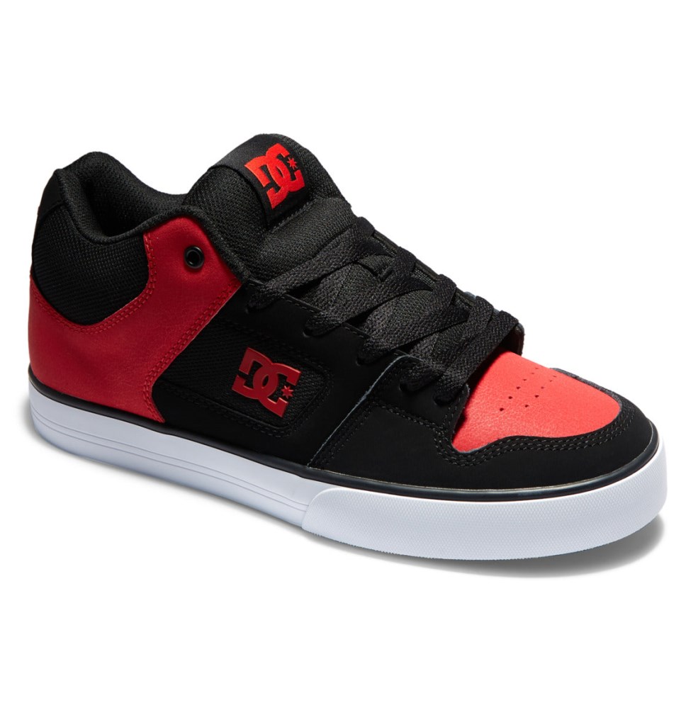 Basket DC Shoes France Pure MID Mid-Top Noir Rouge Homme | MKN-7598571