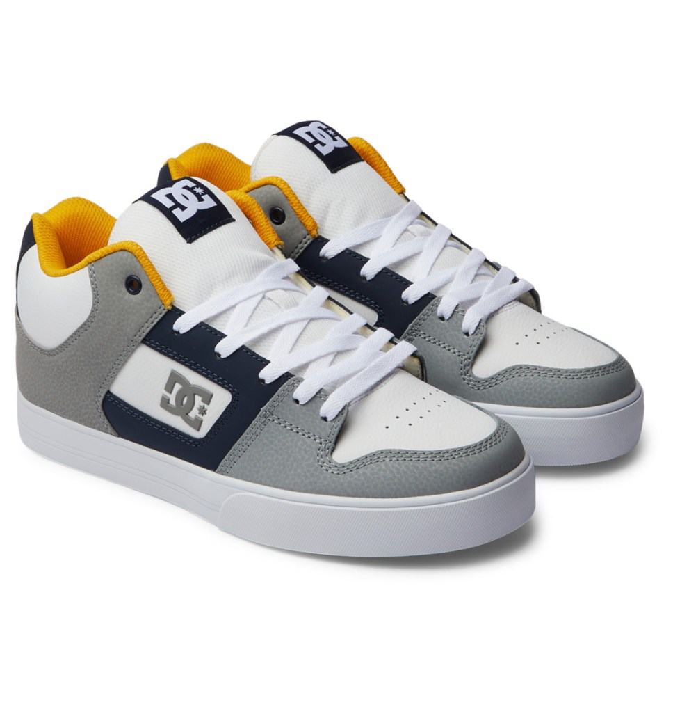 Basket DC Shoes France Pure MID Mid-Top Blanche Bleu Marine Homme | OUW-2605280