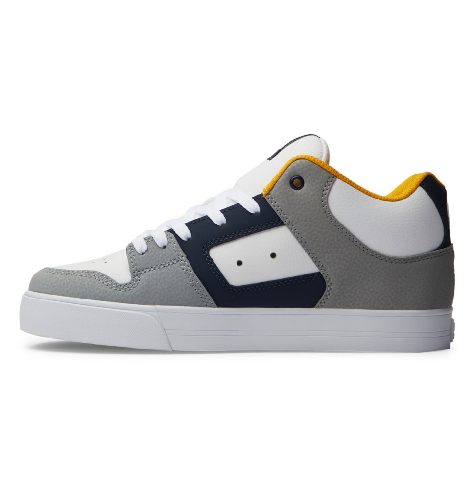 Basket DC Shoes France Pure MID Mid-Top Blanche Bleu Marine Homme | OUW-2605280