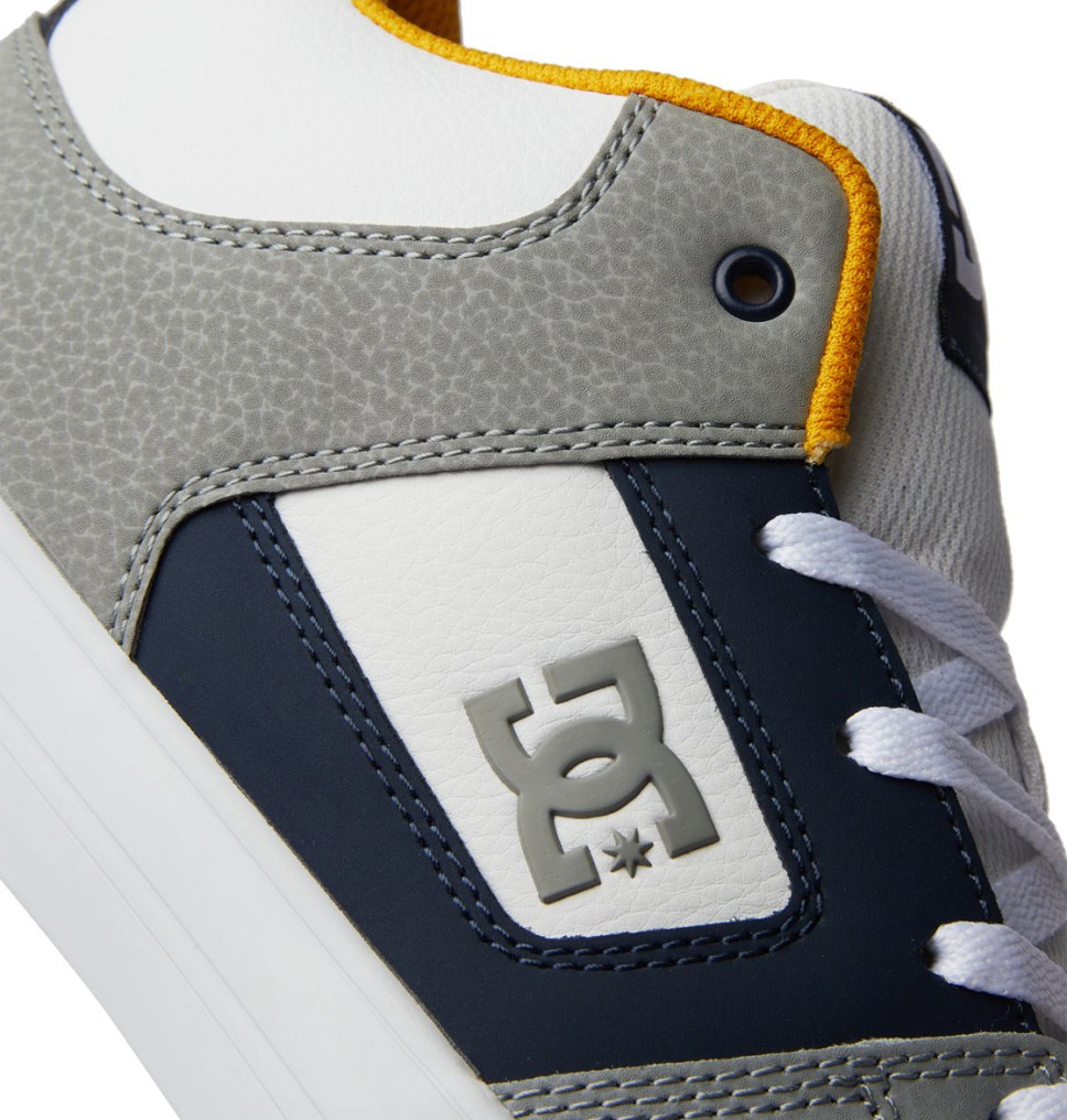 Basket DC Shoes France Pure MID Mid-Top Blanche Bleu Marine Homme | OUW-2605280