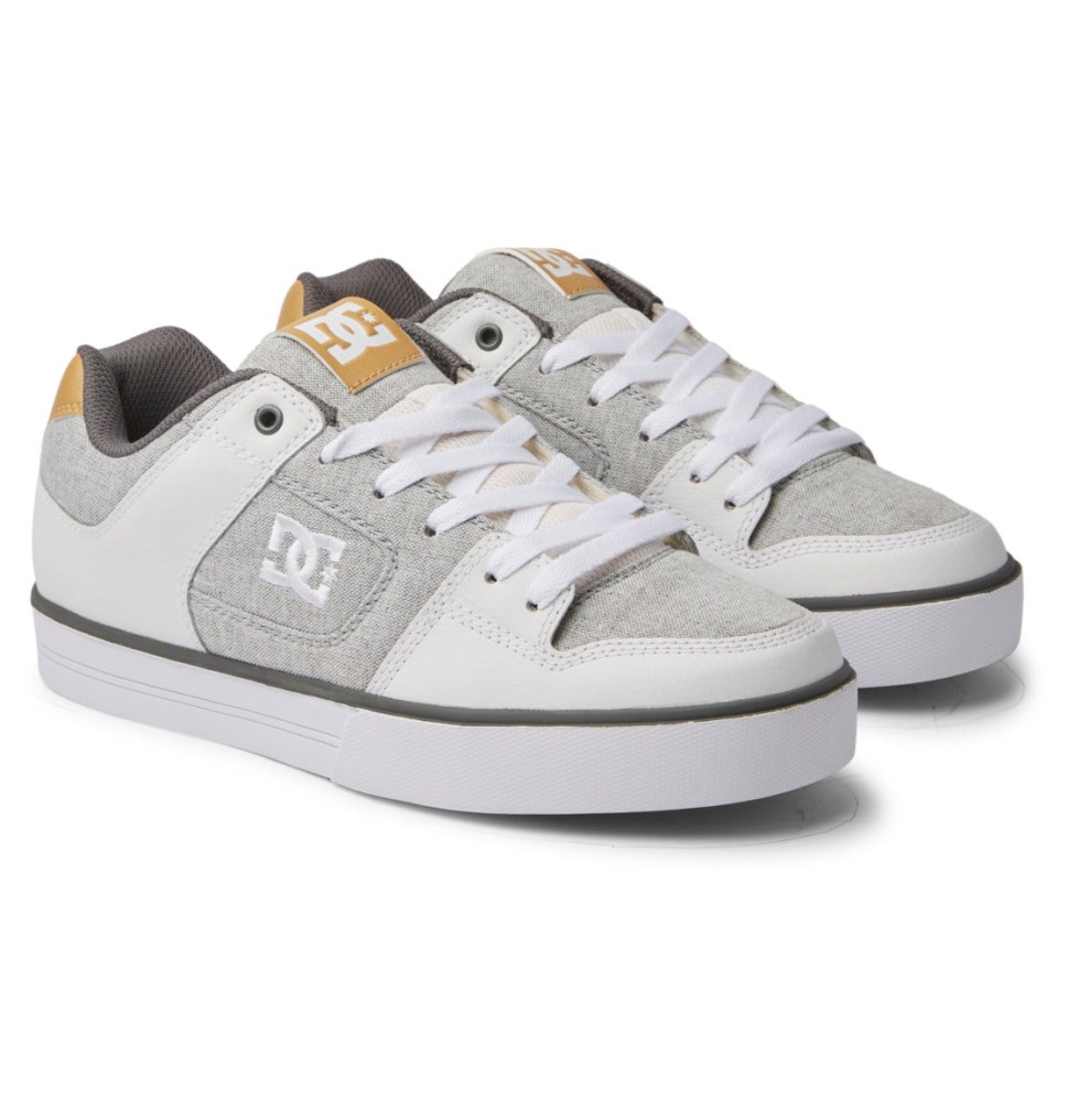 Basket DC Shoes France Pure Grise Blanche Grise Homme | XIX-0248223