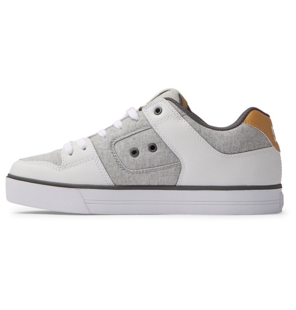 Basket DC Shoes France Pure Grise Blanche Grise Homme | XIX-0248223