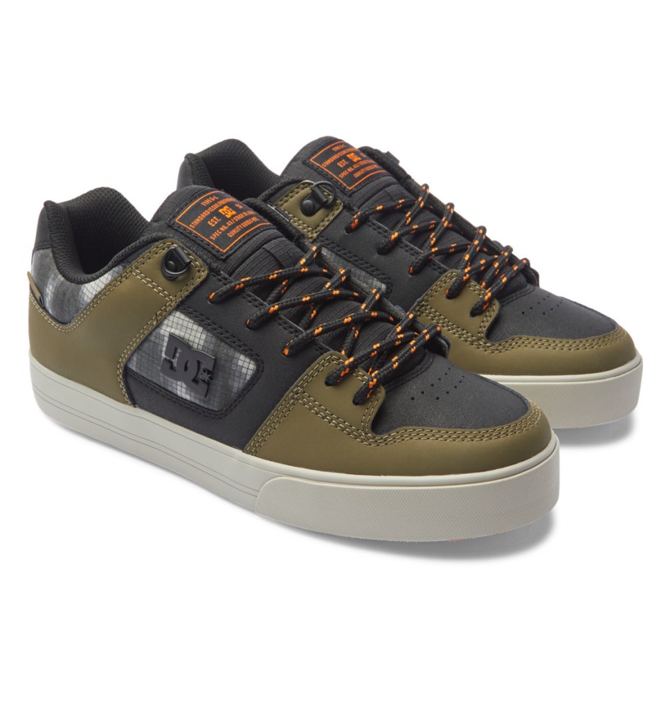 Chaussure Skate DC Shoes France Pureized Noir Vert Olive Homme | APL-5721905