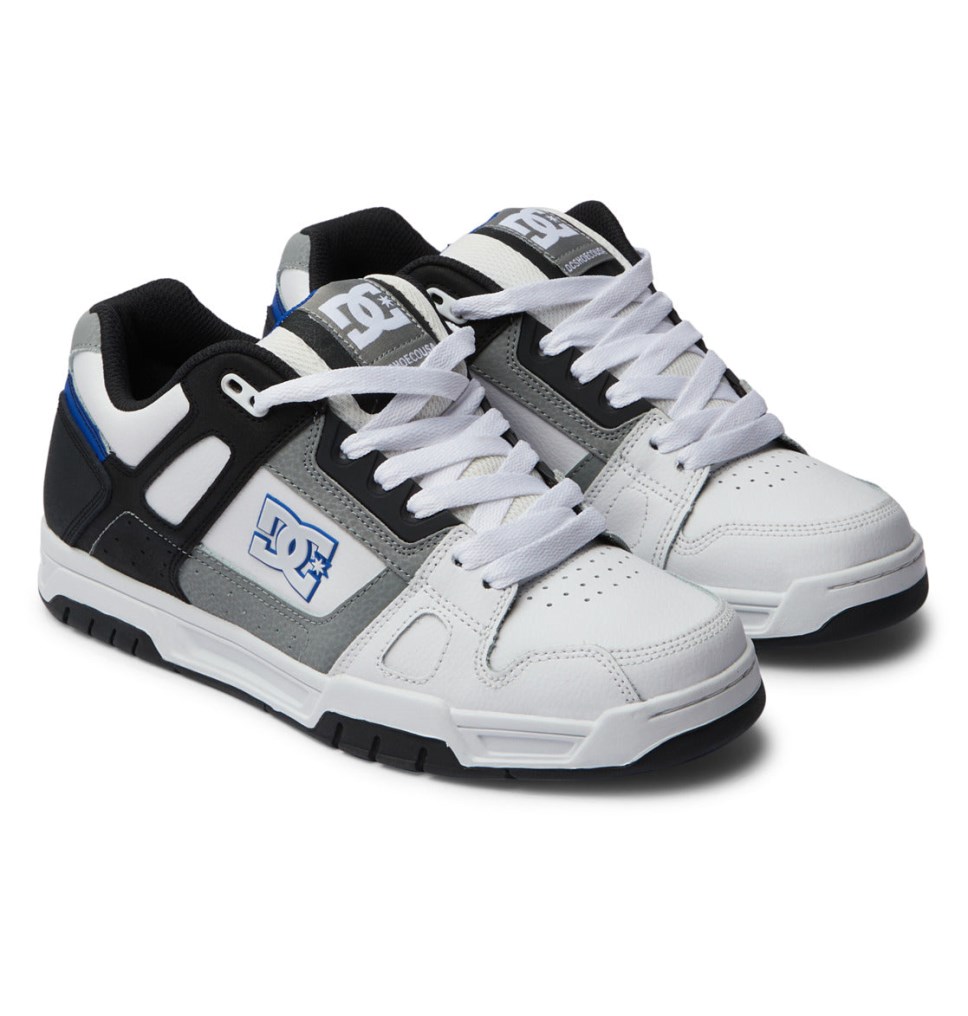 Basket DC Shoes France Stag Blanche Grise Bleu Homme | TIE-1943736