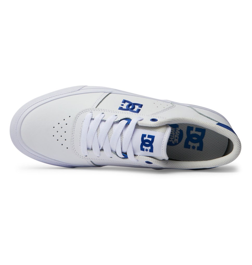 Basket DC Shoes France Teknic Blanche Bleu Homme | ZDX-9291734