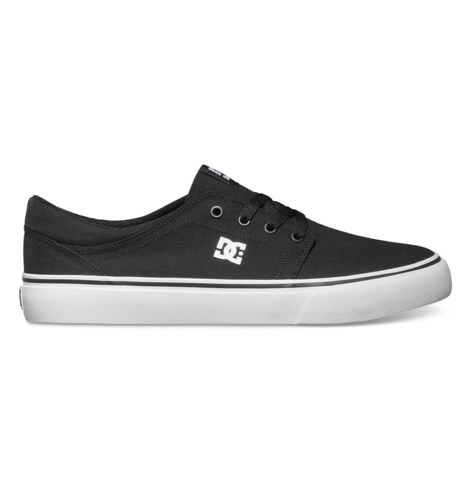 Basket DC Shoes France Trase Canvas Noir Blanche Homme | BMI-7690403