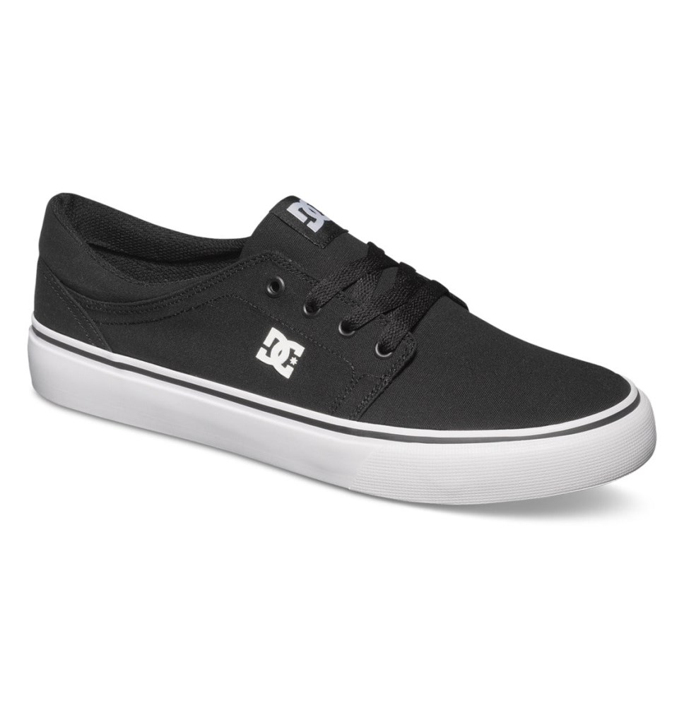 Basket DC Shoes France Trase Canvas Noir Blanche Homme | BMI-7690403