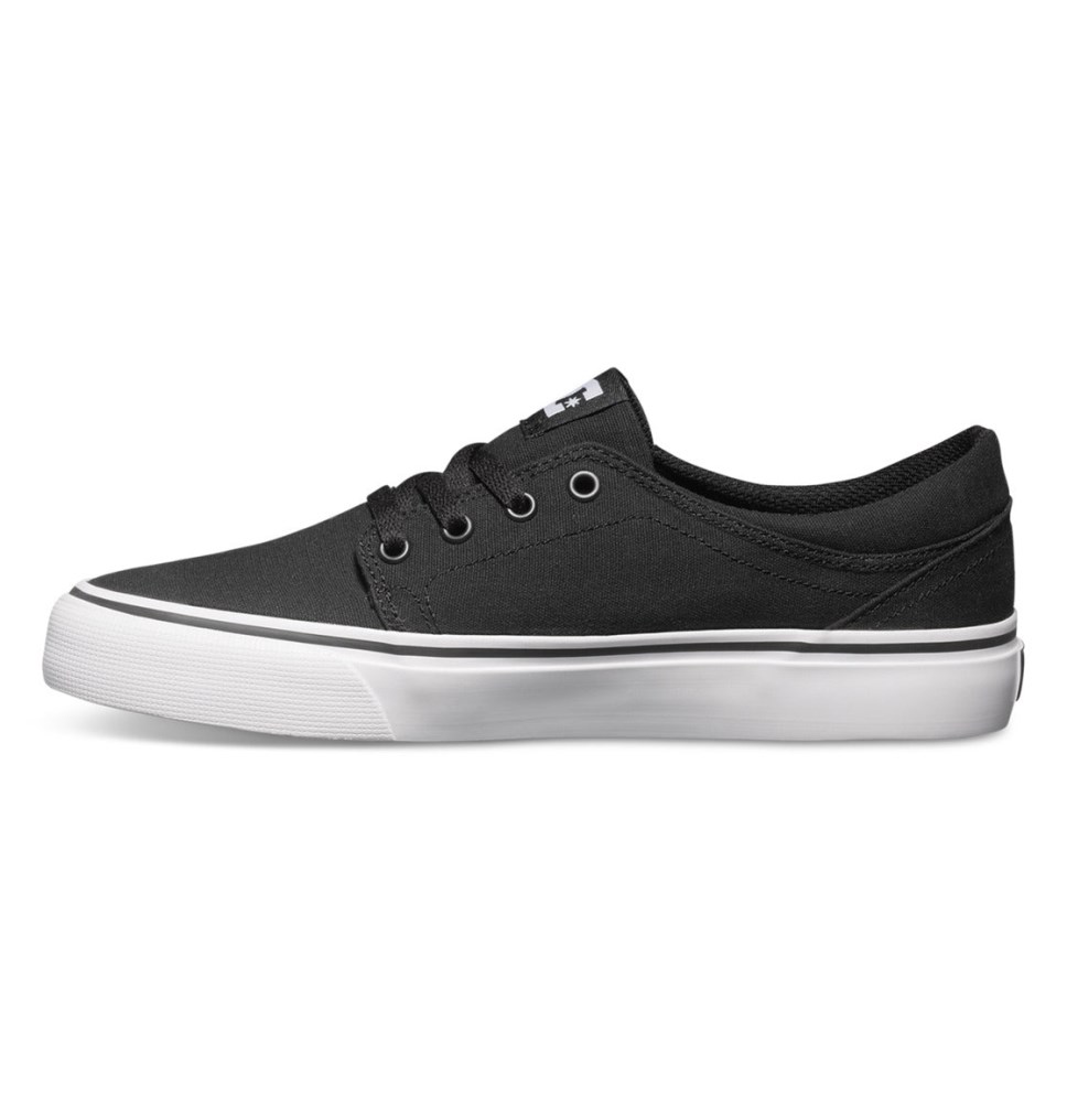 Basket DC Shoes France Trase Canvas Noir Blanche Homme | BMI-7690403