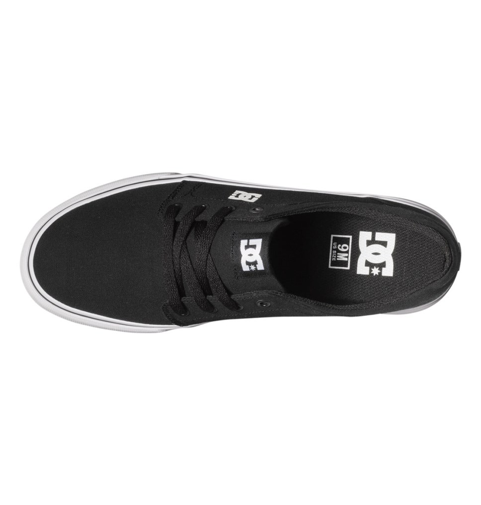 Basket DC Shoes France Trase Canvas Noir Blanche Homme | BMI-7690403