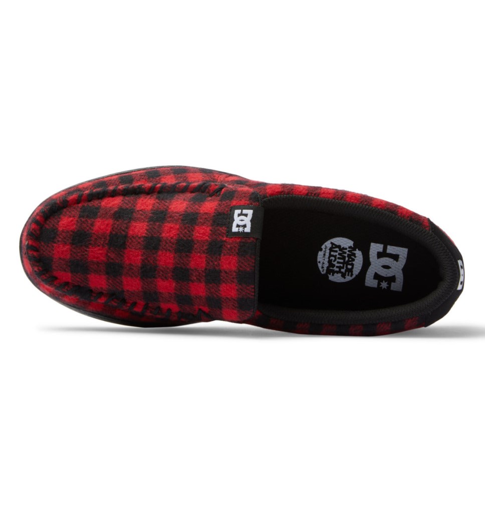 Basket Slip On DC Shoes France Villain Noir Rouge Homme | PVY-6571251