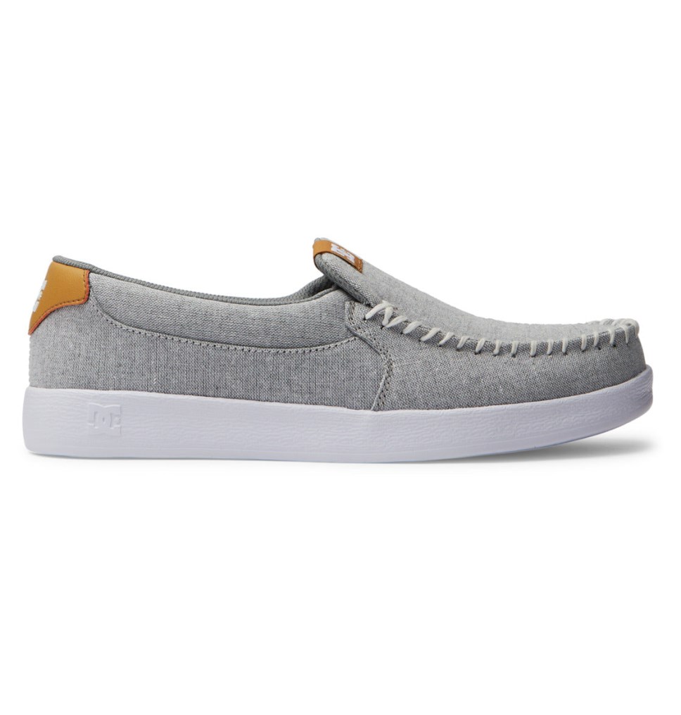 Basket Slip On DC Shoes France Villain Blanche Grise Homme | ARM-1009541