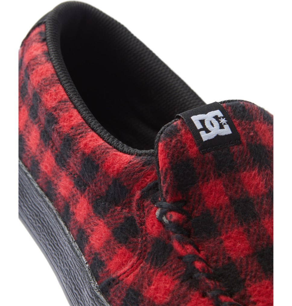 Basket Slip On DC Shoes France Villain Noir Rouge Homme | PVY-6571251