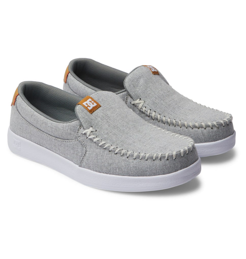 Basket Slip On DC Shoes France Villain Blanche Grise Homme | ARM-1009541