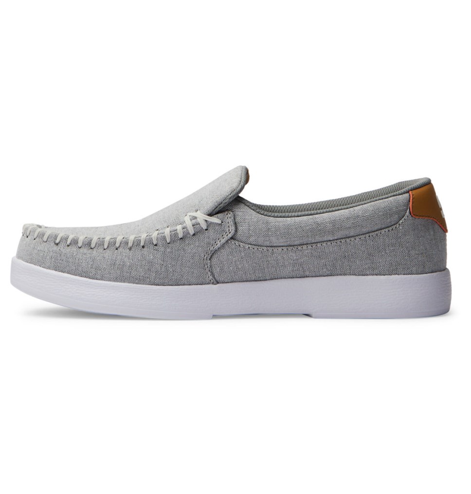 Basket Slip On DC Shoes France Villain Blanche Grise Homme | ARM-1009541