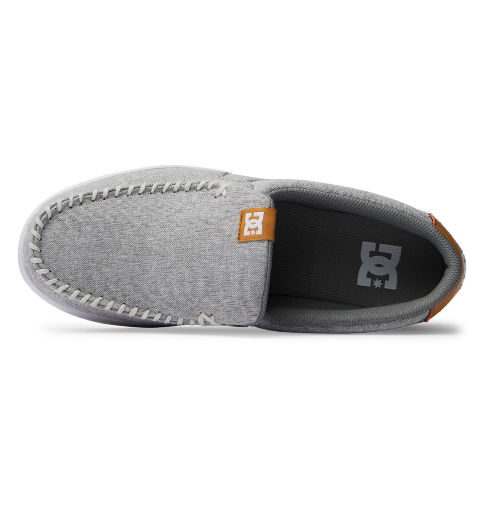 Basket Slip On DC Shoes France Villain Blanche Grise Homme | ARM-1009541